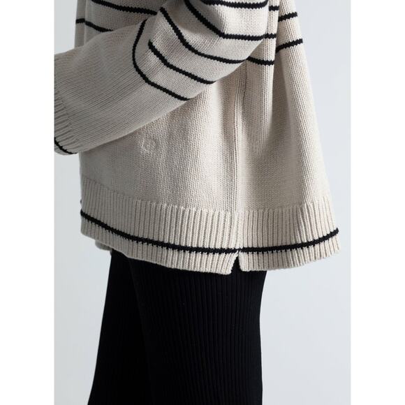 Maria McManus Heavy Gauge Oversized Crew Sweater Small Crema Black NWT$990 - Picture 6 of 16